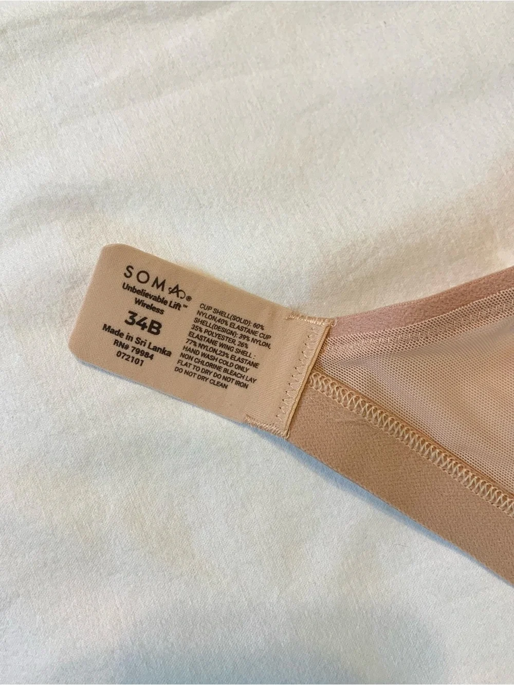 Soma Unbelievable Lift Bra. 34B  NWT